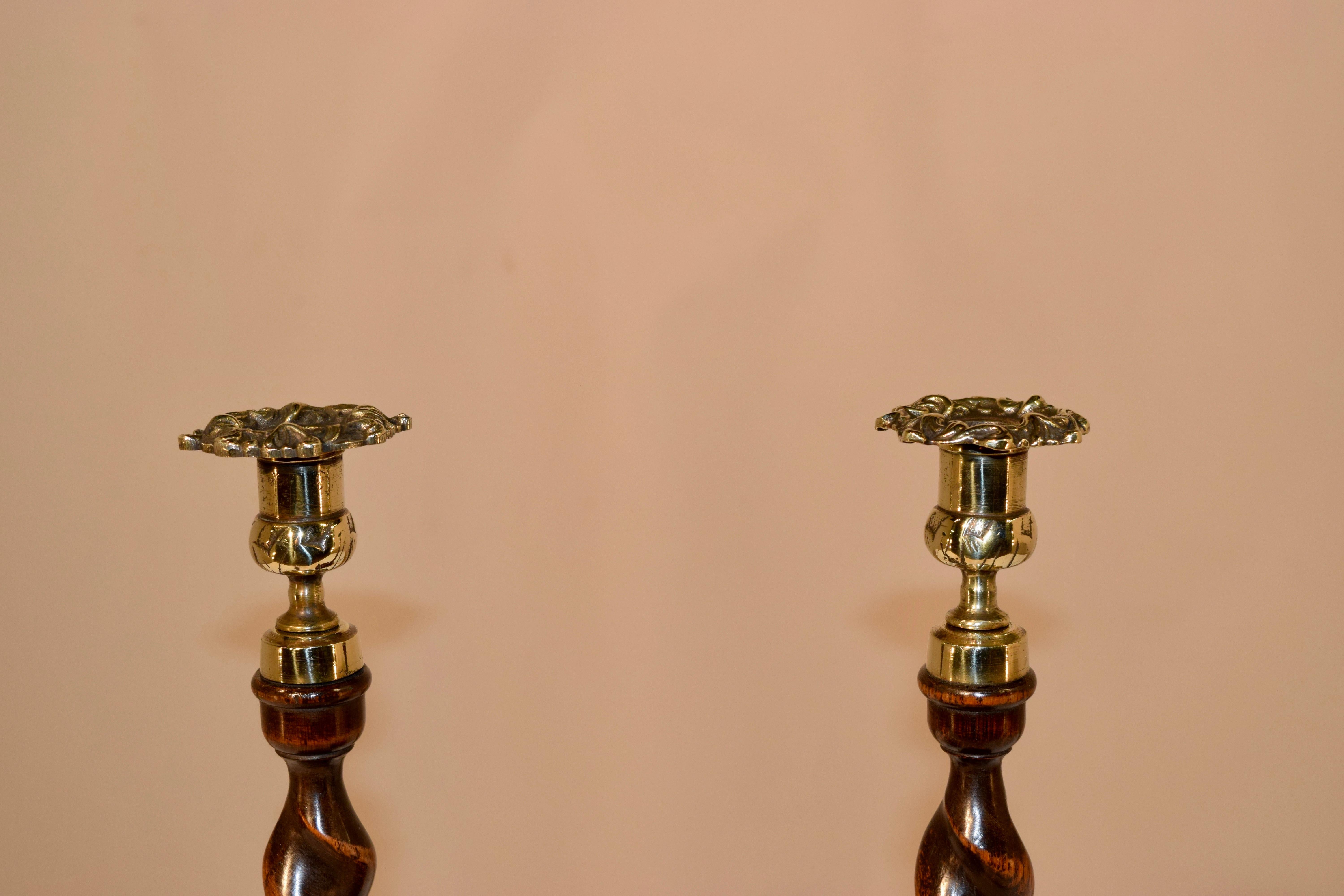 Pair of 19th Century Tall Candlesticks In Good Condition In High Point, NC