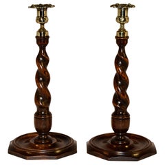 Pair of 19th Century Tall Candlesticks