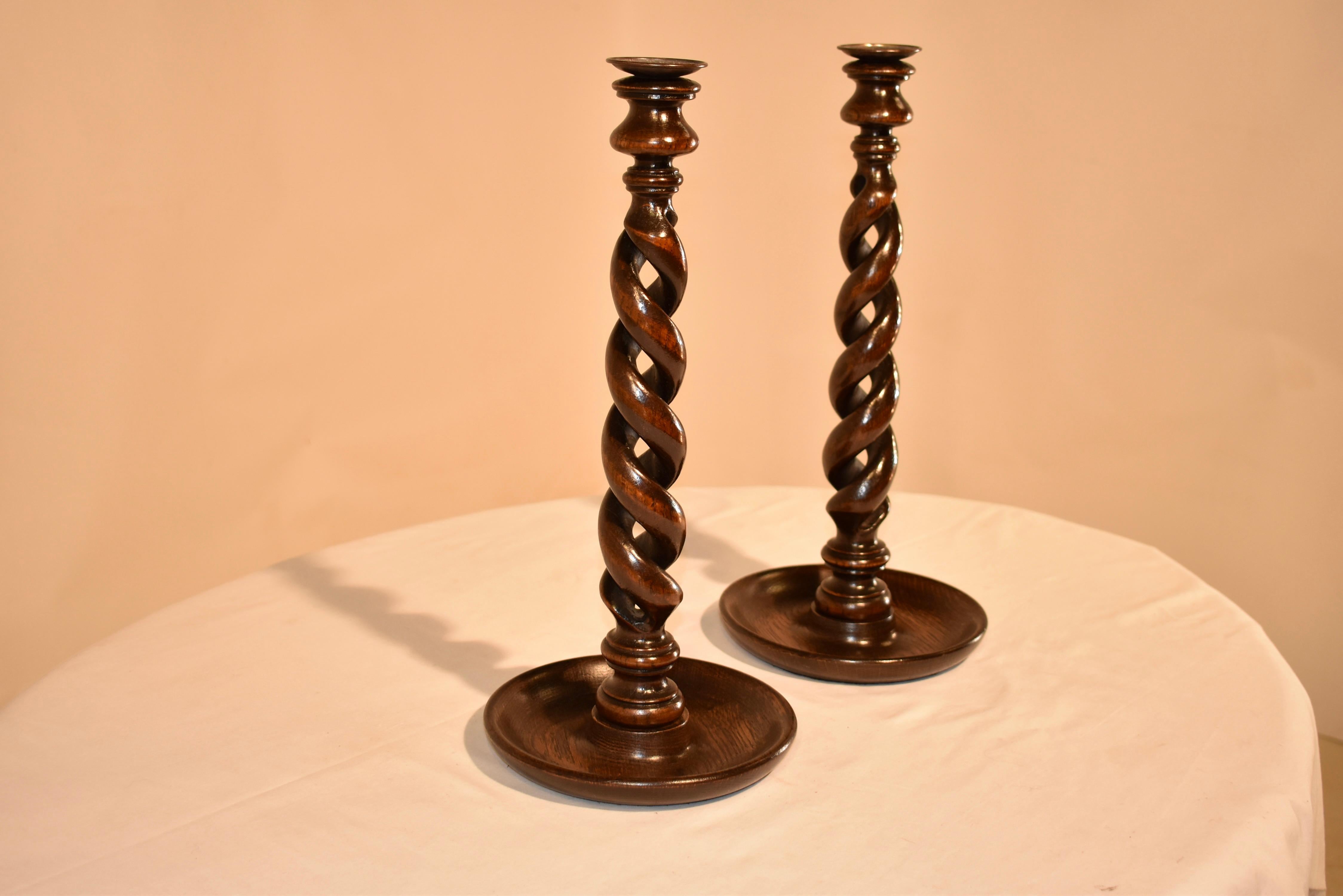 Pair of 19th Century Tall English Candlesticks In Good Condition For Sale In High Point, NC