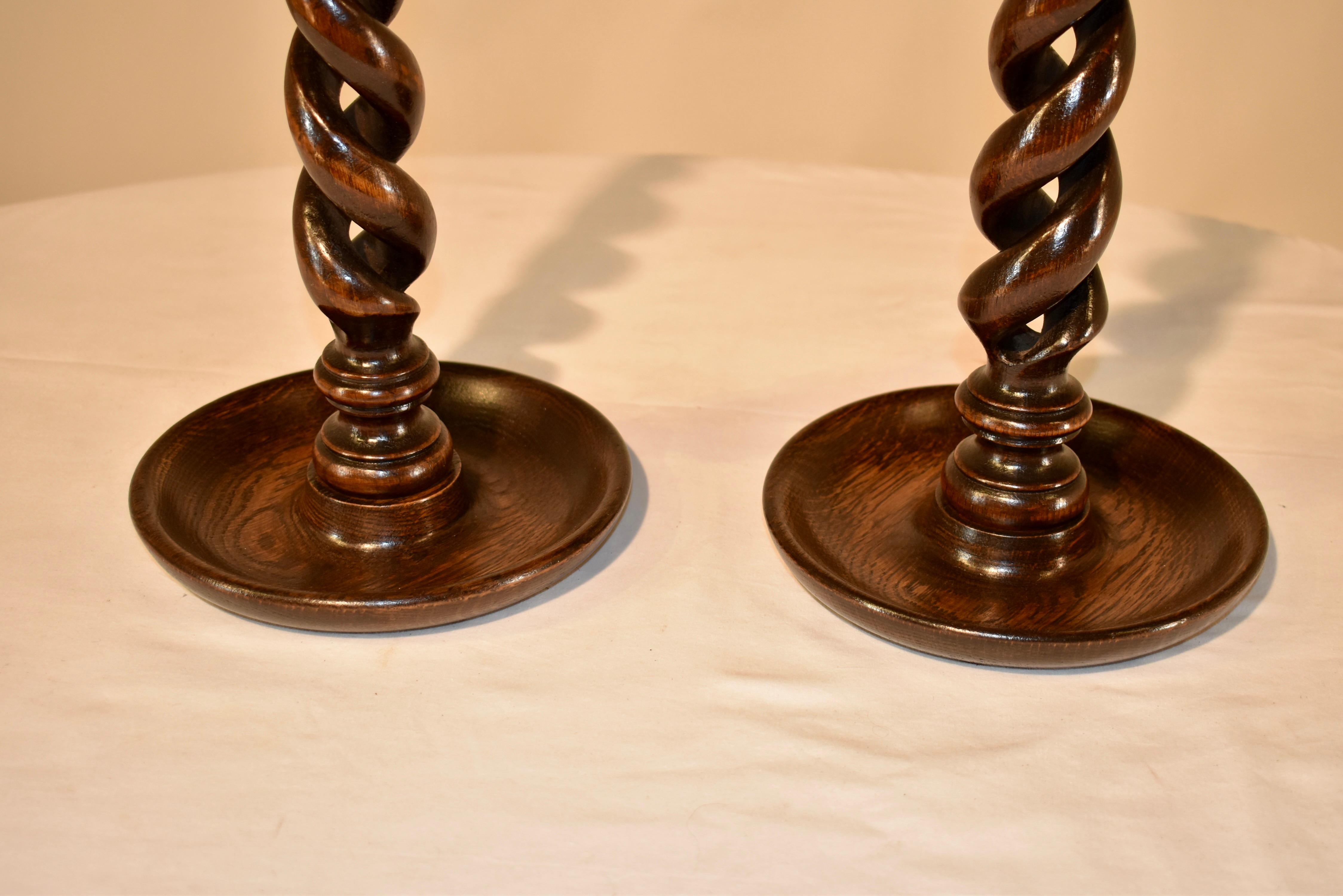 Pair of 19th Century Tall English Candlesticks For Sale 1
