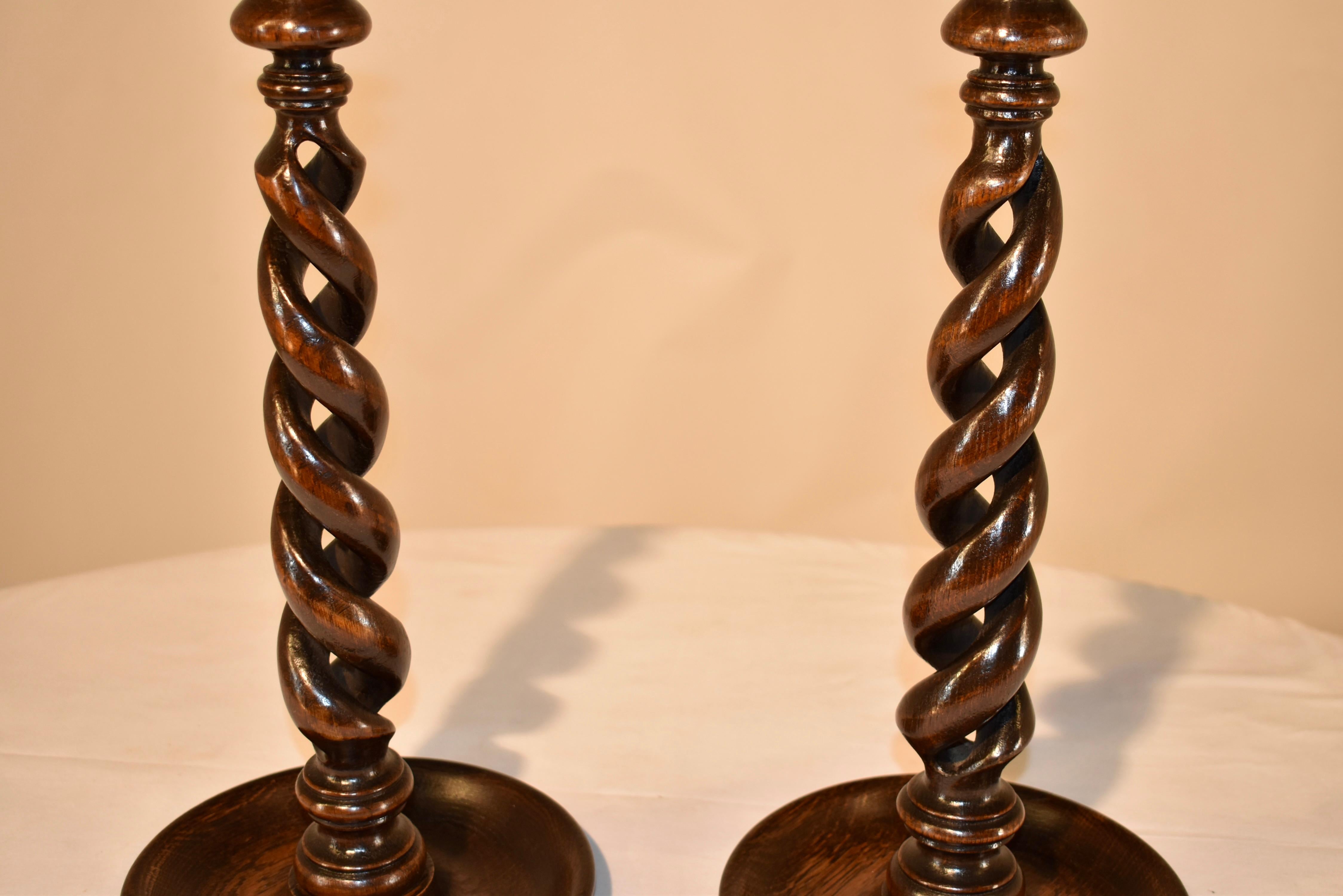 Pair of 19th Century Tall English Candlesticks For Sale 2