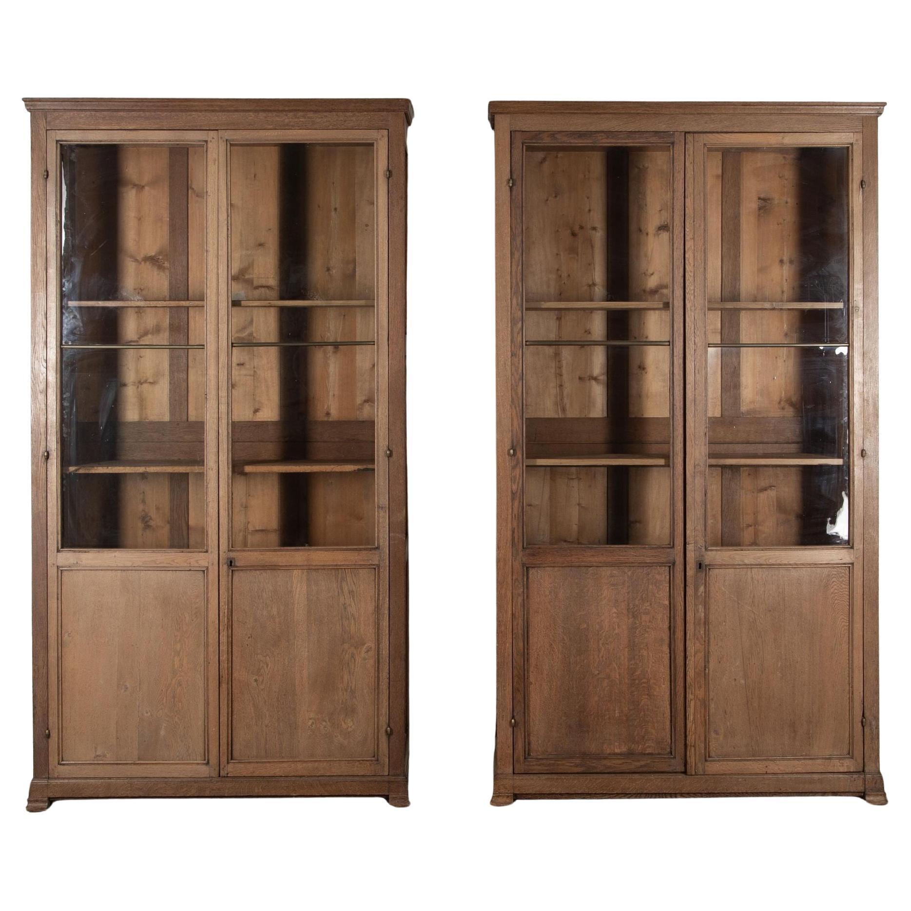 Pair of 19th Century Tall Oak Bookcases