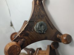 Pareja de candelabros Prickett altos de palisandro torneado del siglo XIX