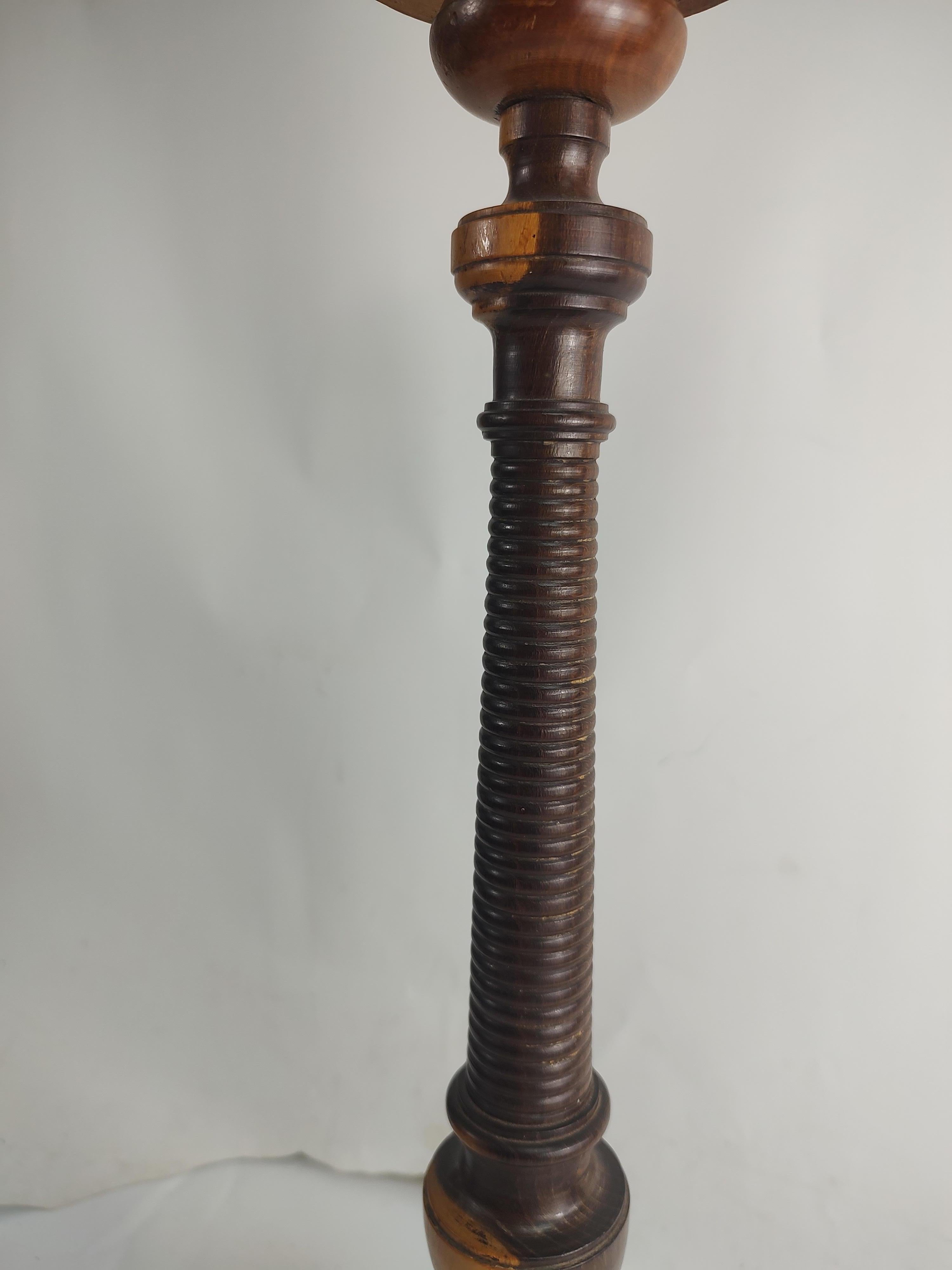 Pair of 19th Century Tall Turned Rosewood Prickett Candleholders  In Good Condition For Sale In Port Jervis, NY