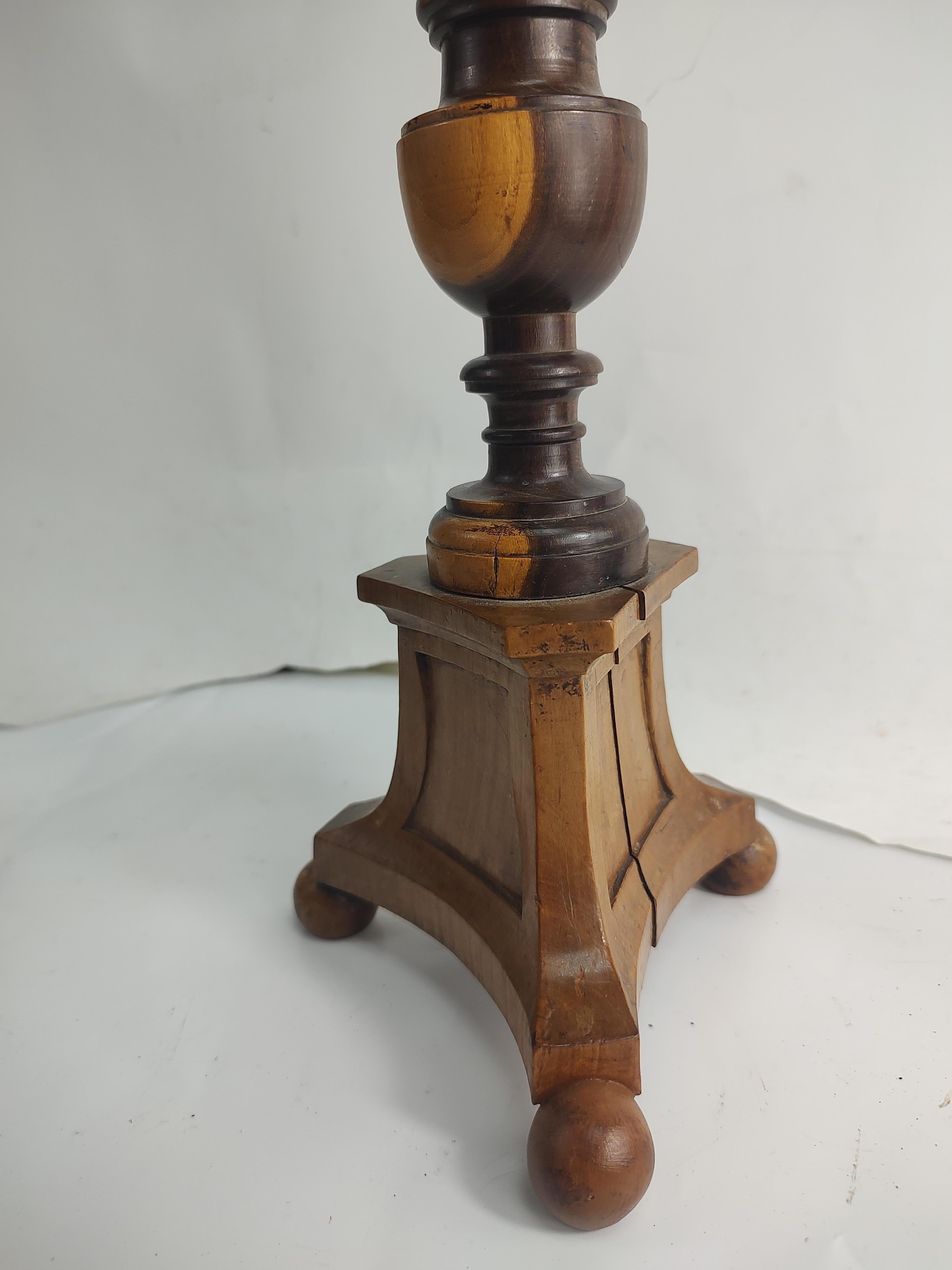 Late 19th Century Pair of 19th Century Tall Turned Rosewood Prickett Candleholders  For Sale