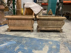 Pair of 19th Century Terracotta Planters with Liners