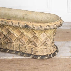 Pair of 19th Century Terracotta Basket Weave Window Boxes