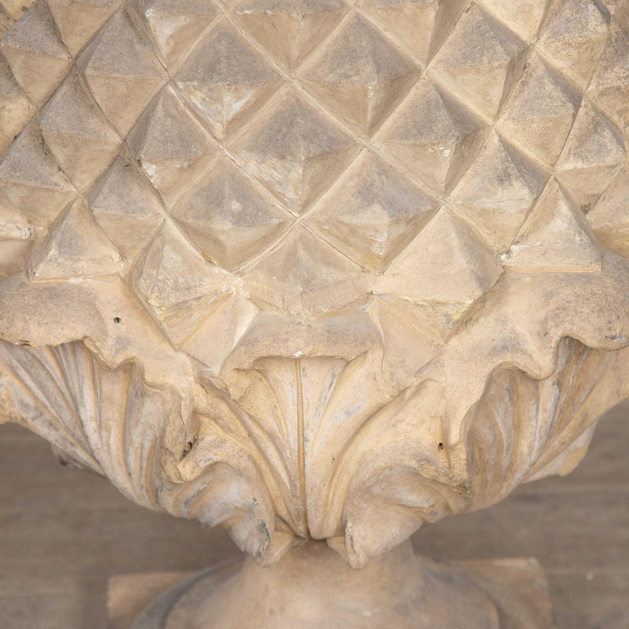 Pair of 19th Century Terracotta Pineapple Finials by J.M.Blashfield 1