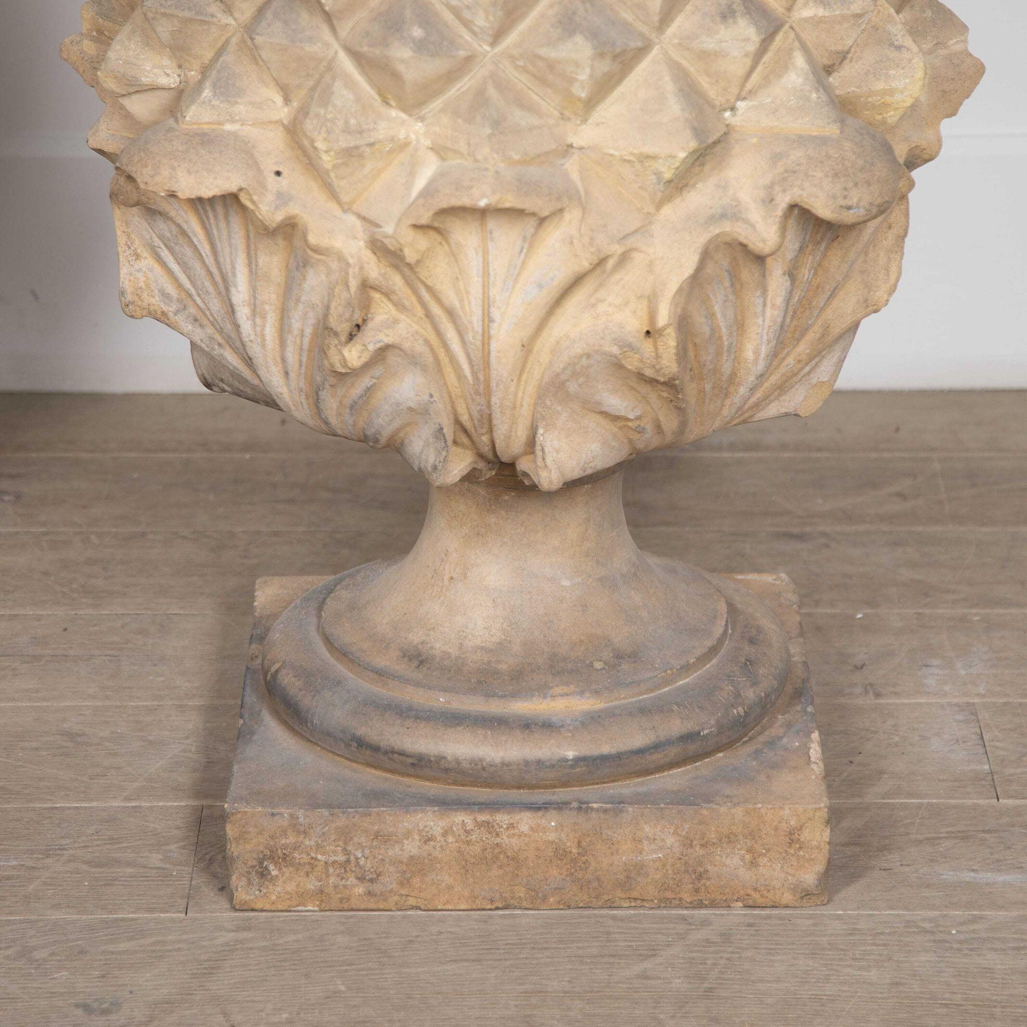 Pair of 19th Century Terracotta Pineapple Finials by J.M.Blashfield 3