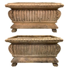 Used Pair of 19th Century Terracotta Planters with Liners