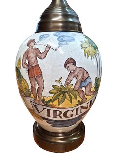 Ein Paar Tabakgläser aus dem 19. Jahrhundert als Tischlampen