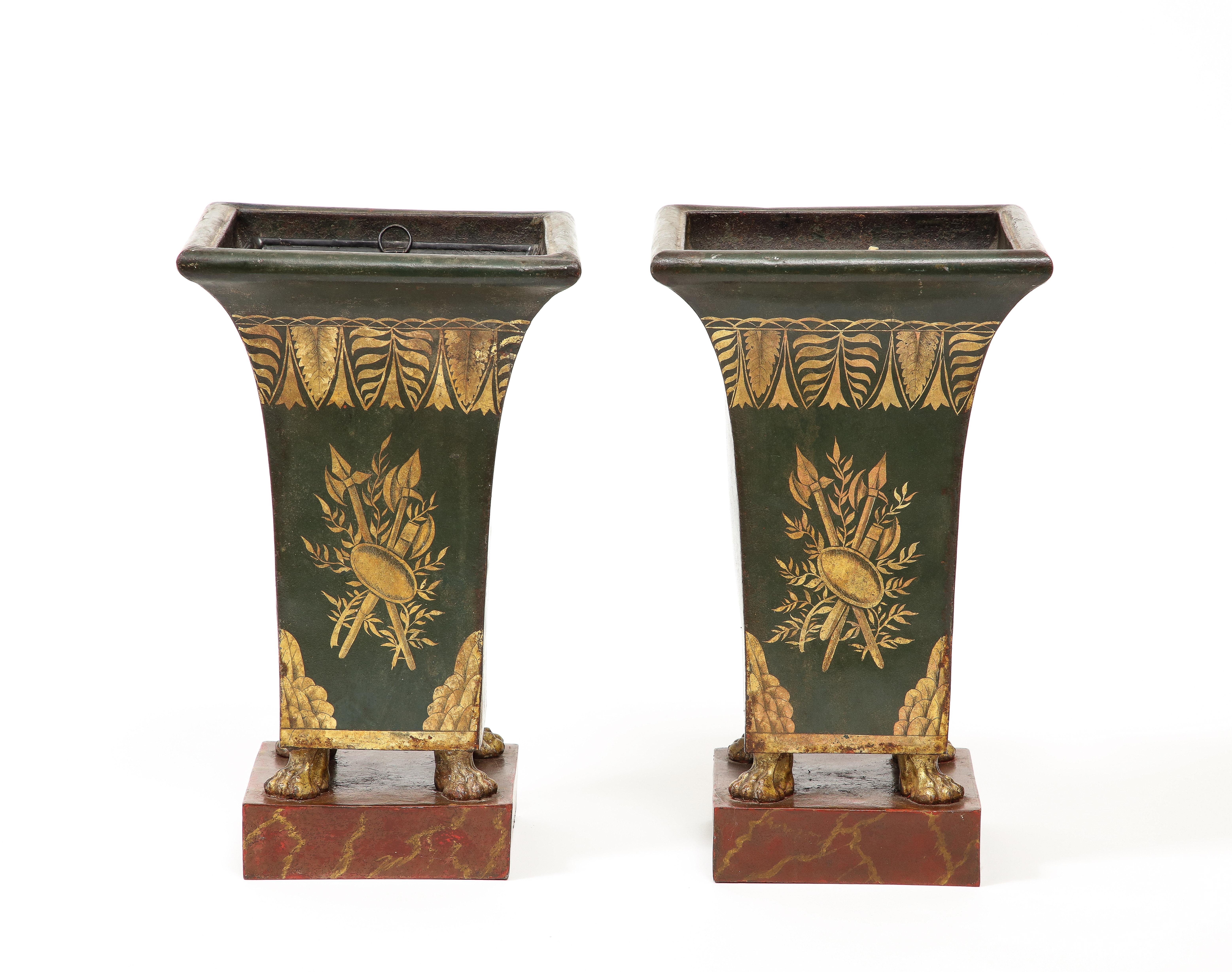 Pair of 19th century tole painted (