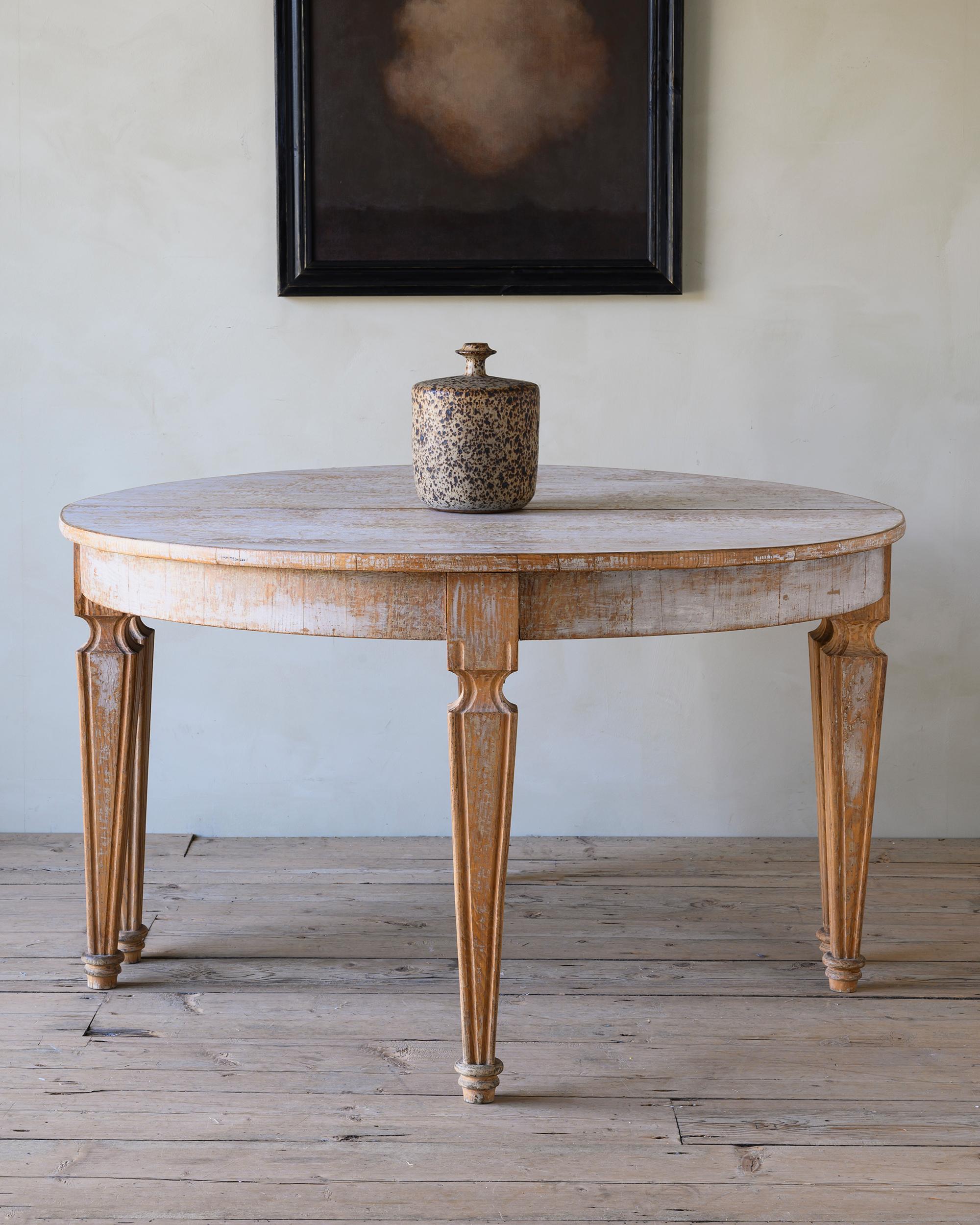 Hand-Crafted Pair of 19th Century Transitional Gustavian Demi Lune Tables