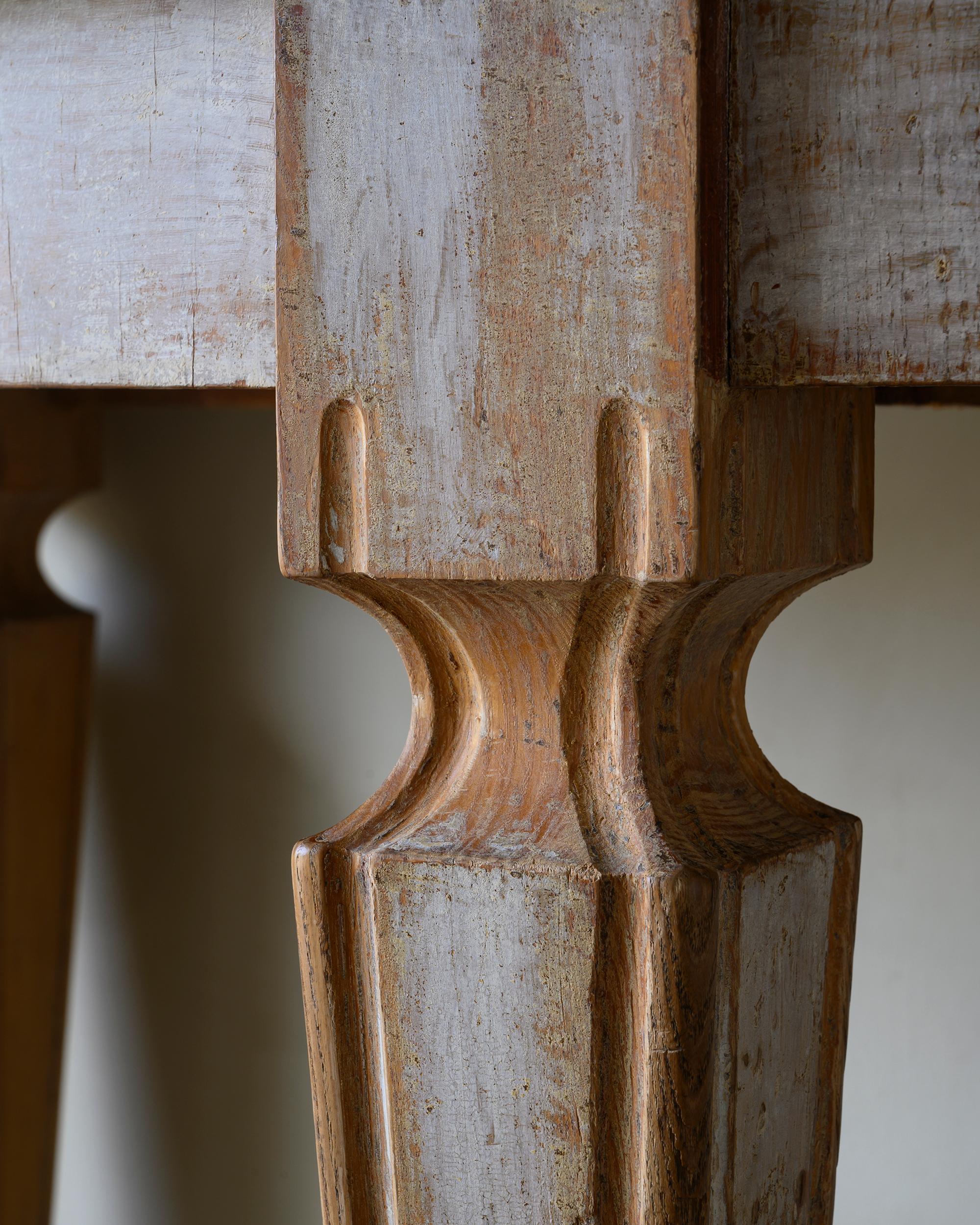 Pine Pair of 19th Century Transitional Gustavian Demi Lune Tables