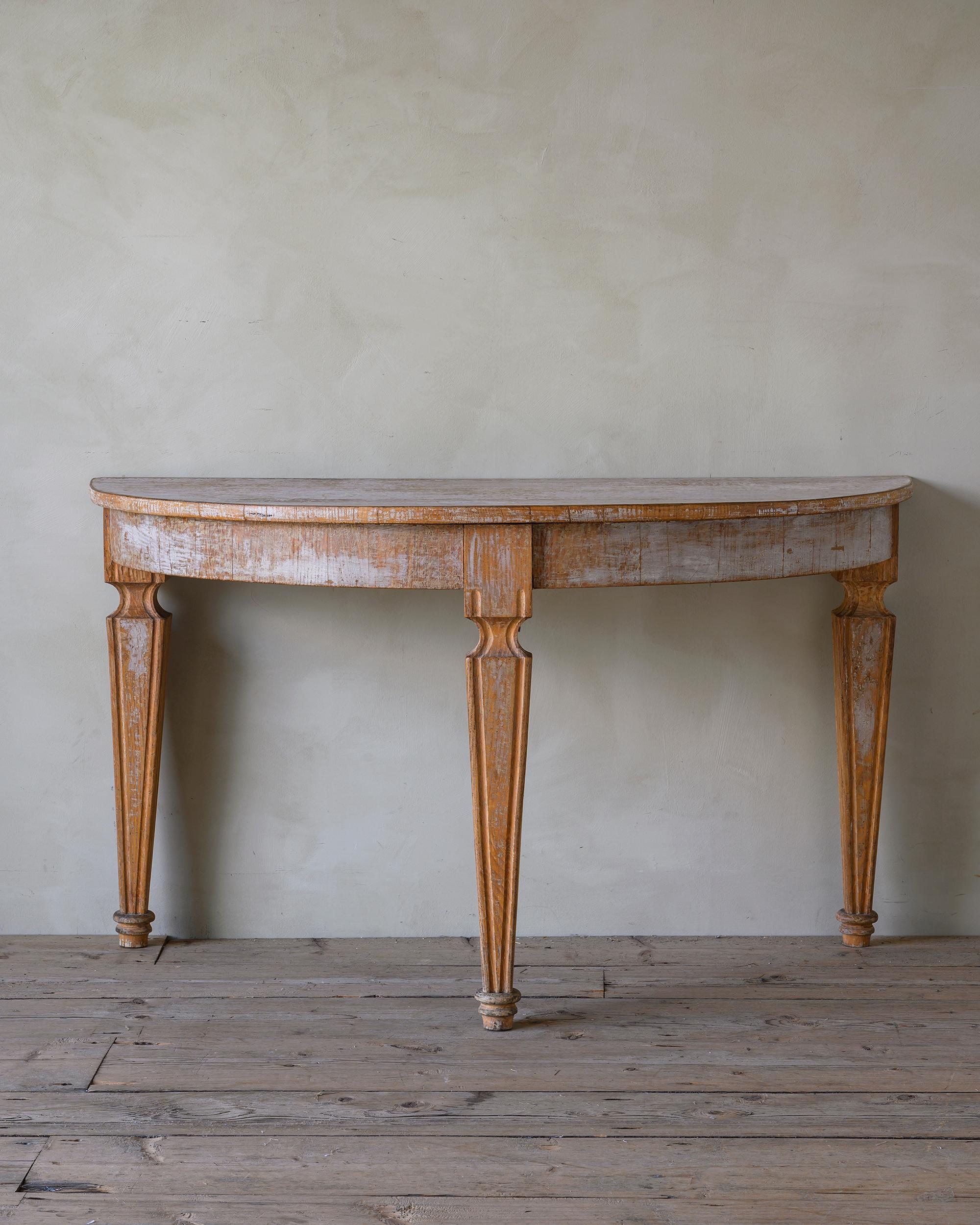 Pair of 19th Century Transitional Gustavian Demi Lune Tables 2