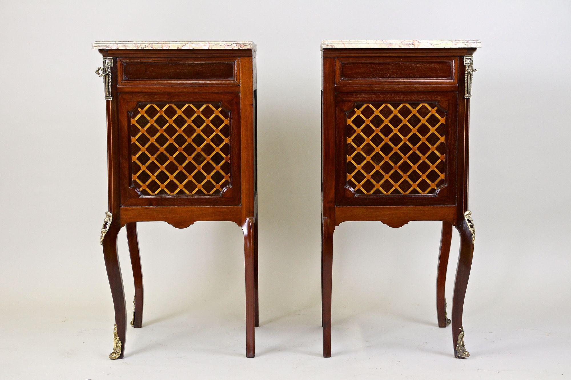 Pair of 19th Century Transitional Pillar Commodes/ Side Tables, France Ca. 1870 For Sale 13