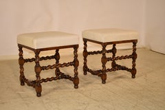 Pareja de taburetes franceses torneados del siglo XIX