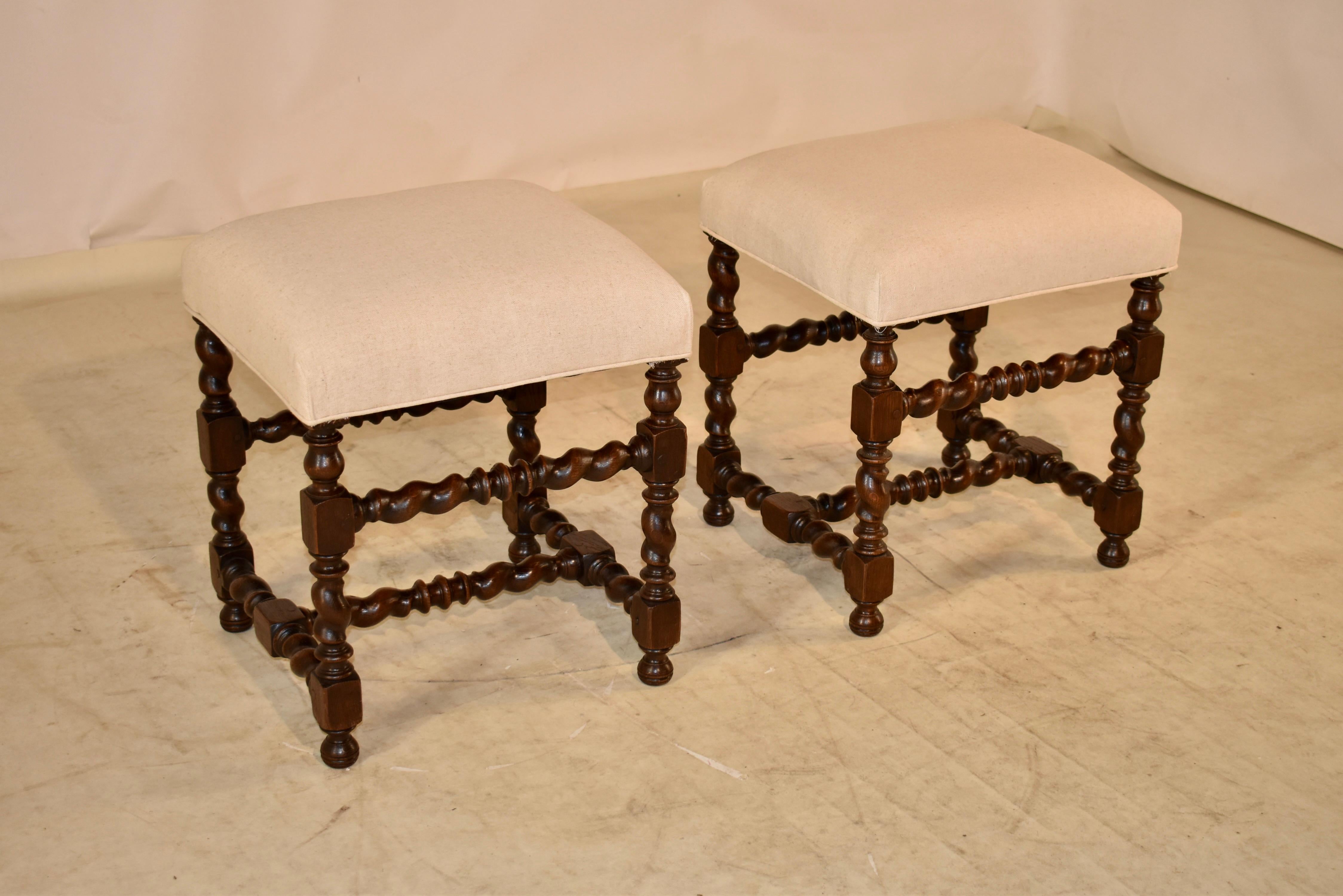 Napoleon III Pair of 19th Century Turned French Stools