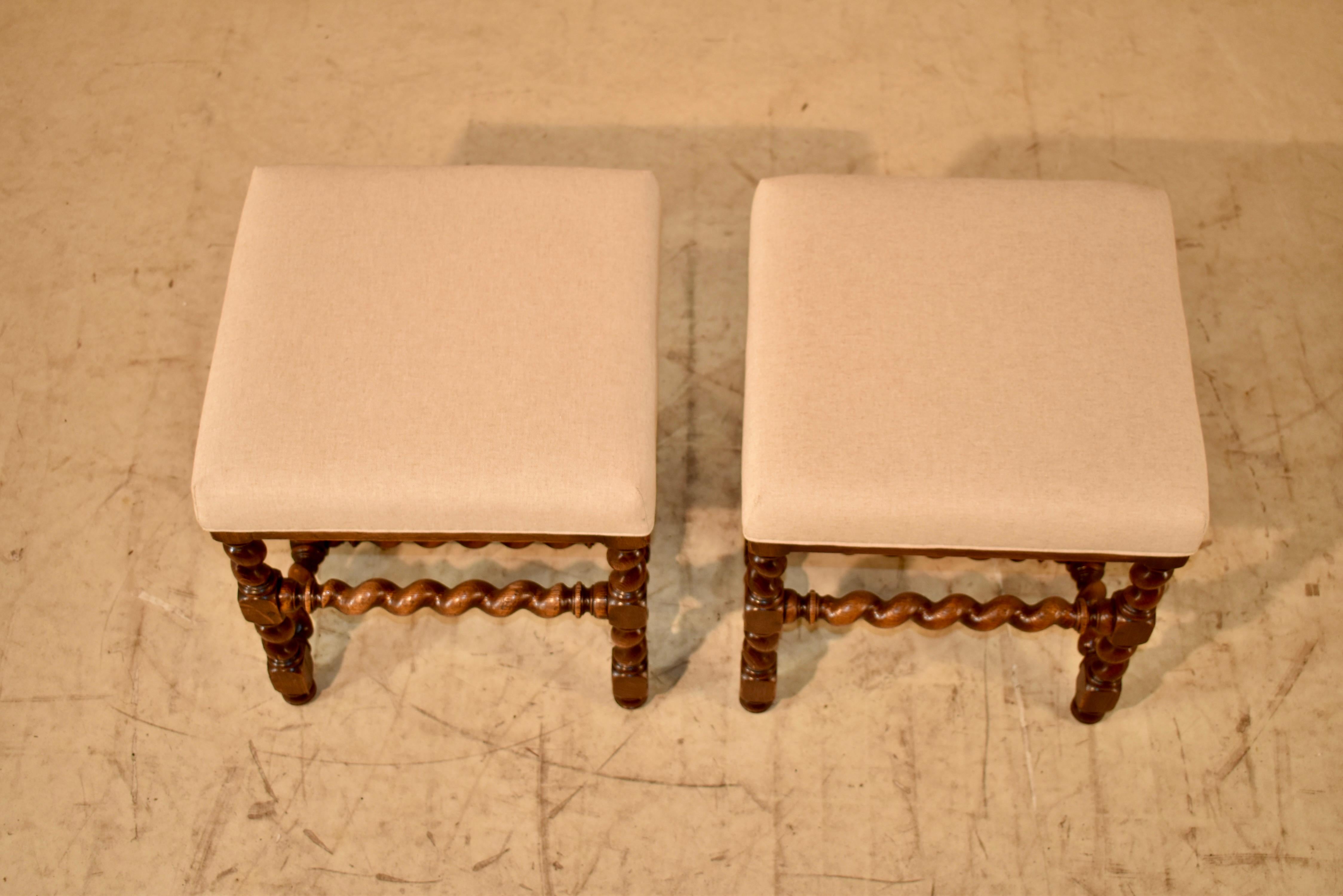 Napoleon III Pair of 19th Century Turned French Stools