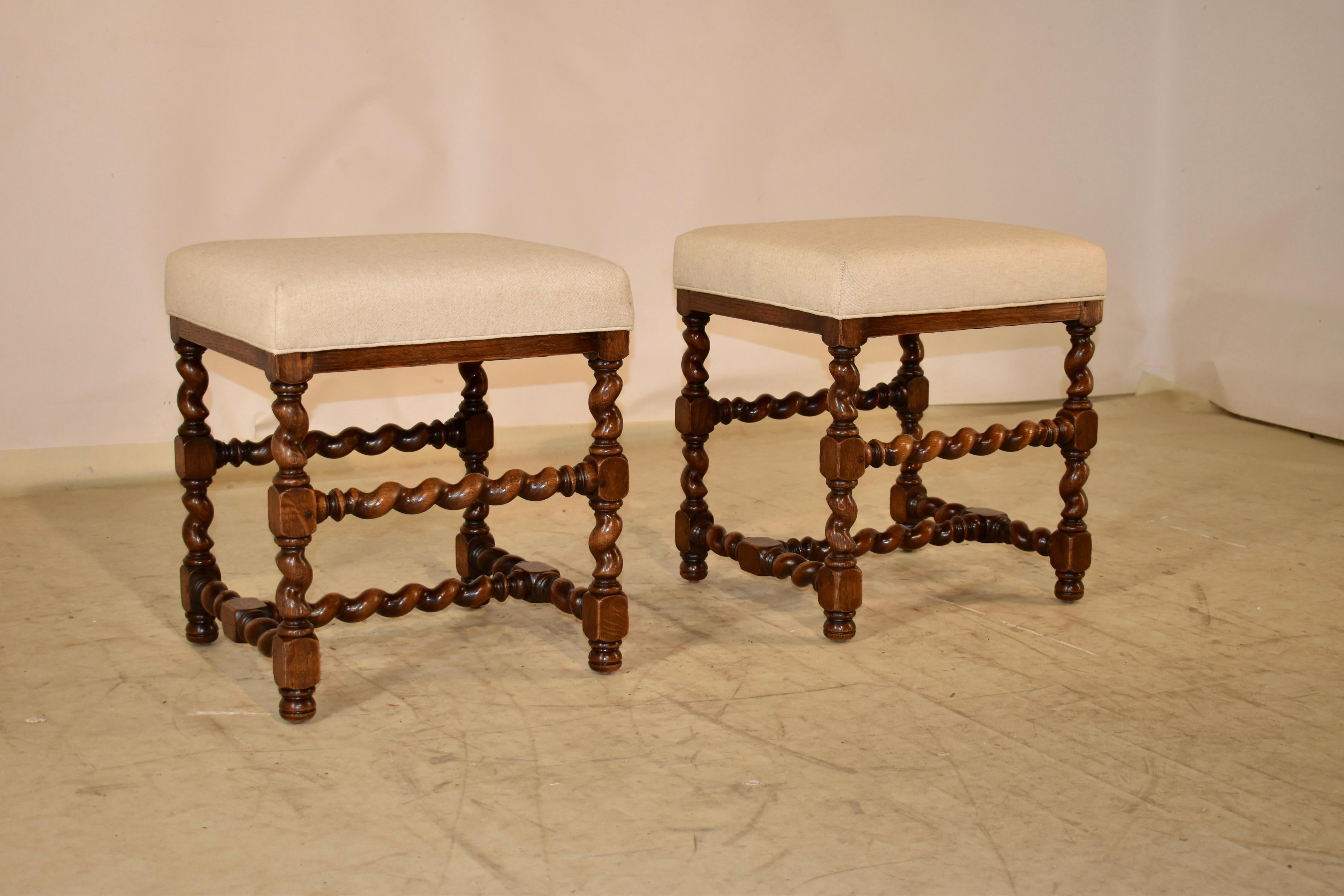 Pair of 19th Century Turned French Stools 1