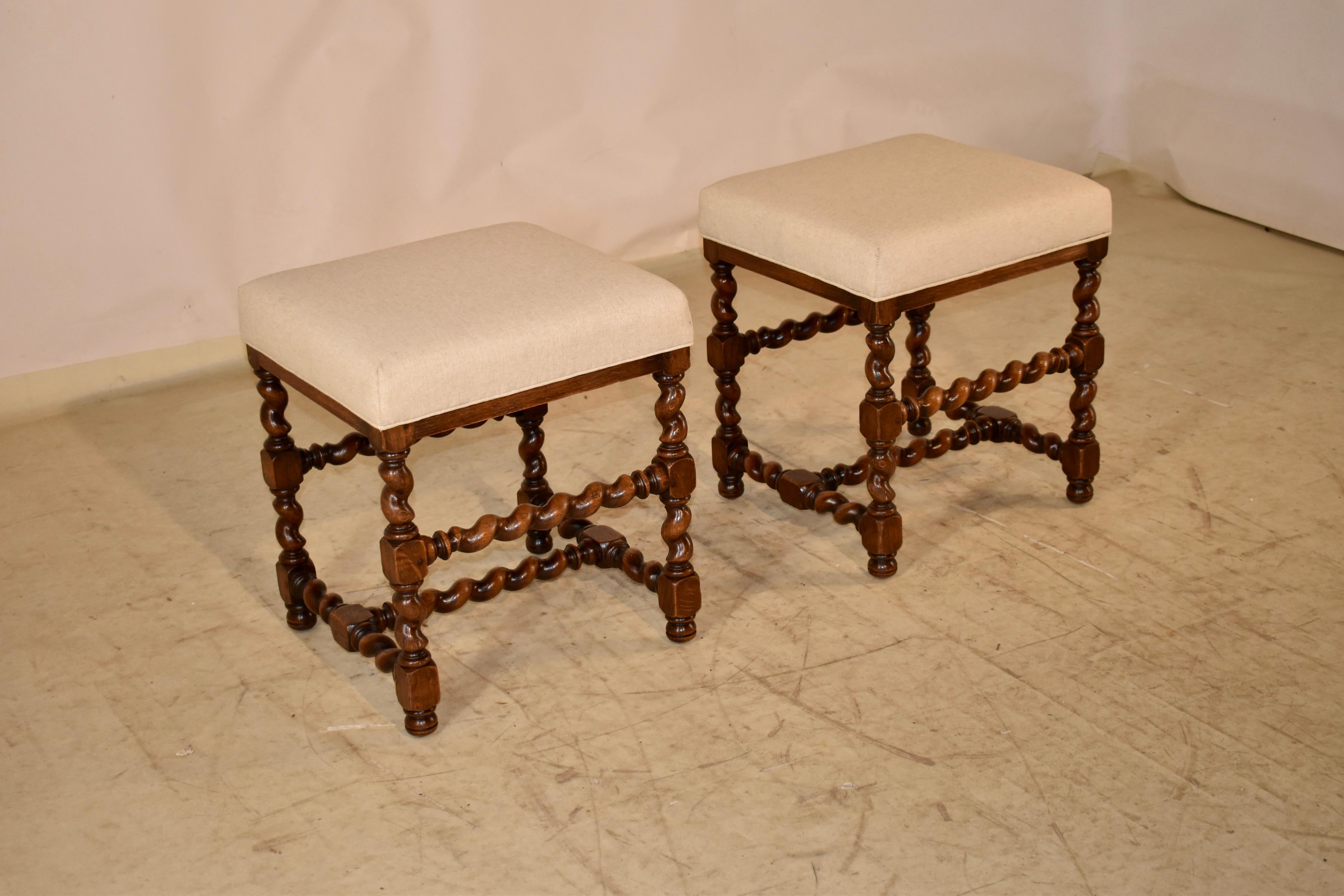 Pair of 19th Century Turned French Stools 2