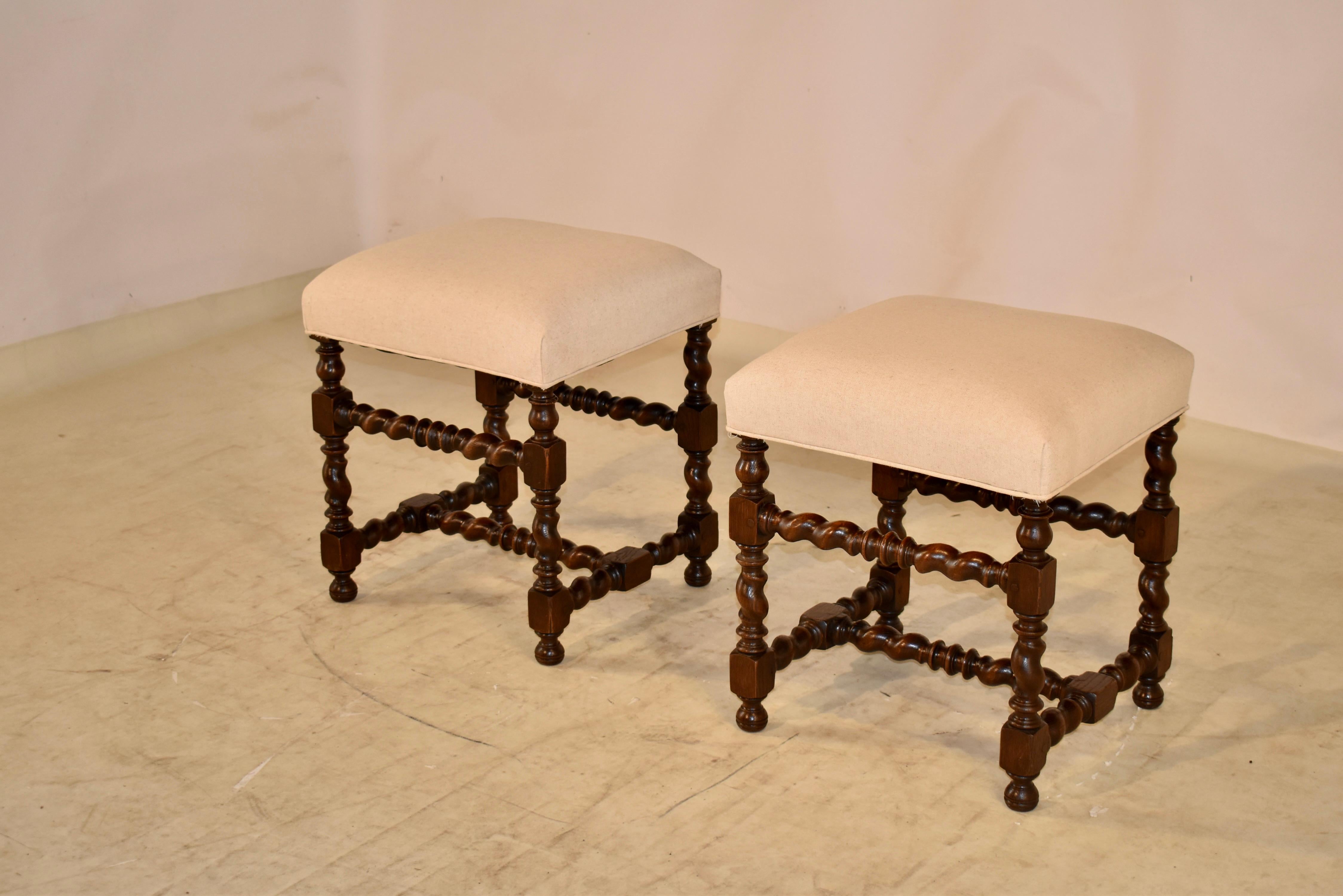 Pair of 19th Century Turned French Stools 3