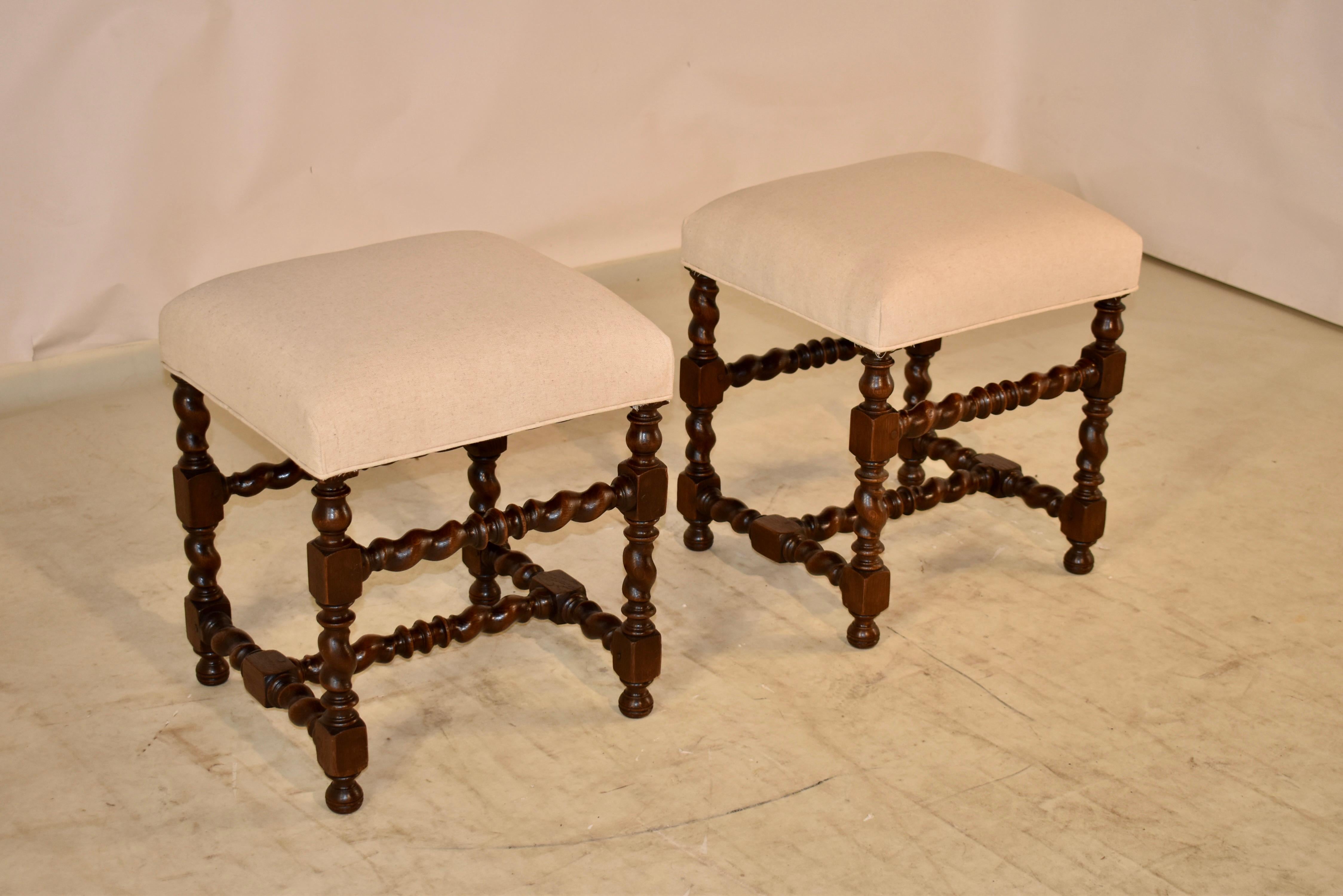 Pair of 19th Century Turned French Stools 4