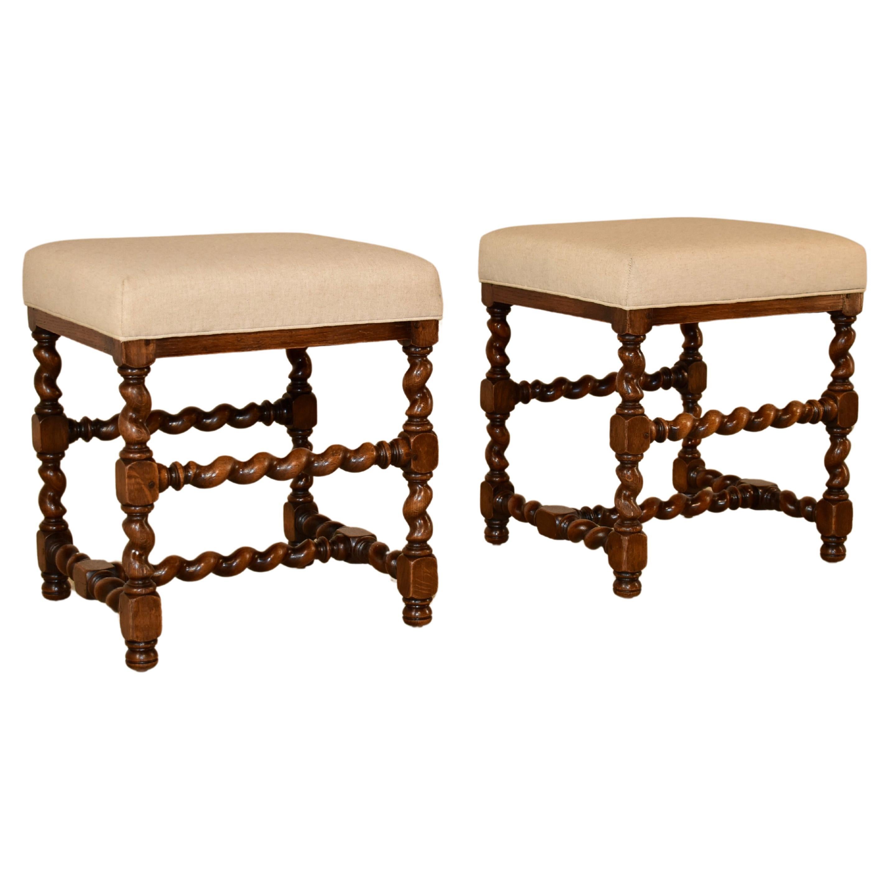 Pair of 19th Century Turned French Stools