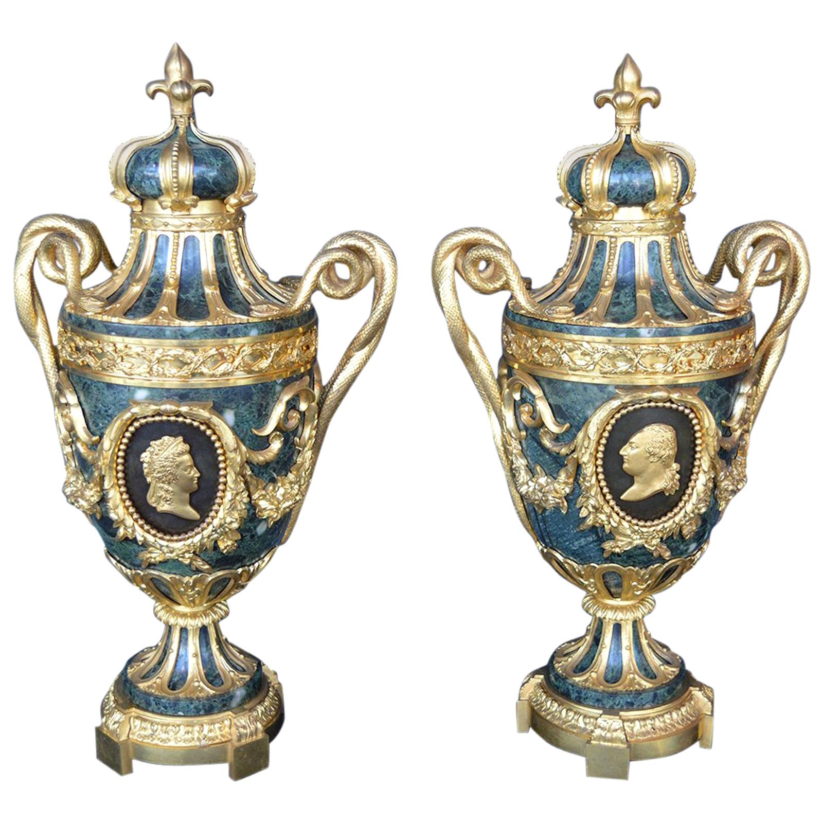 Pair of 19th Century Urns For Sale