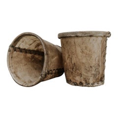 Pair of 19th Century Vellum Buckets