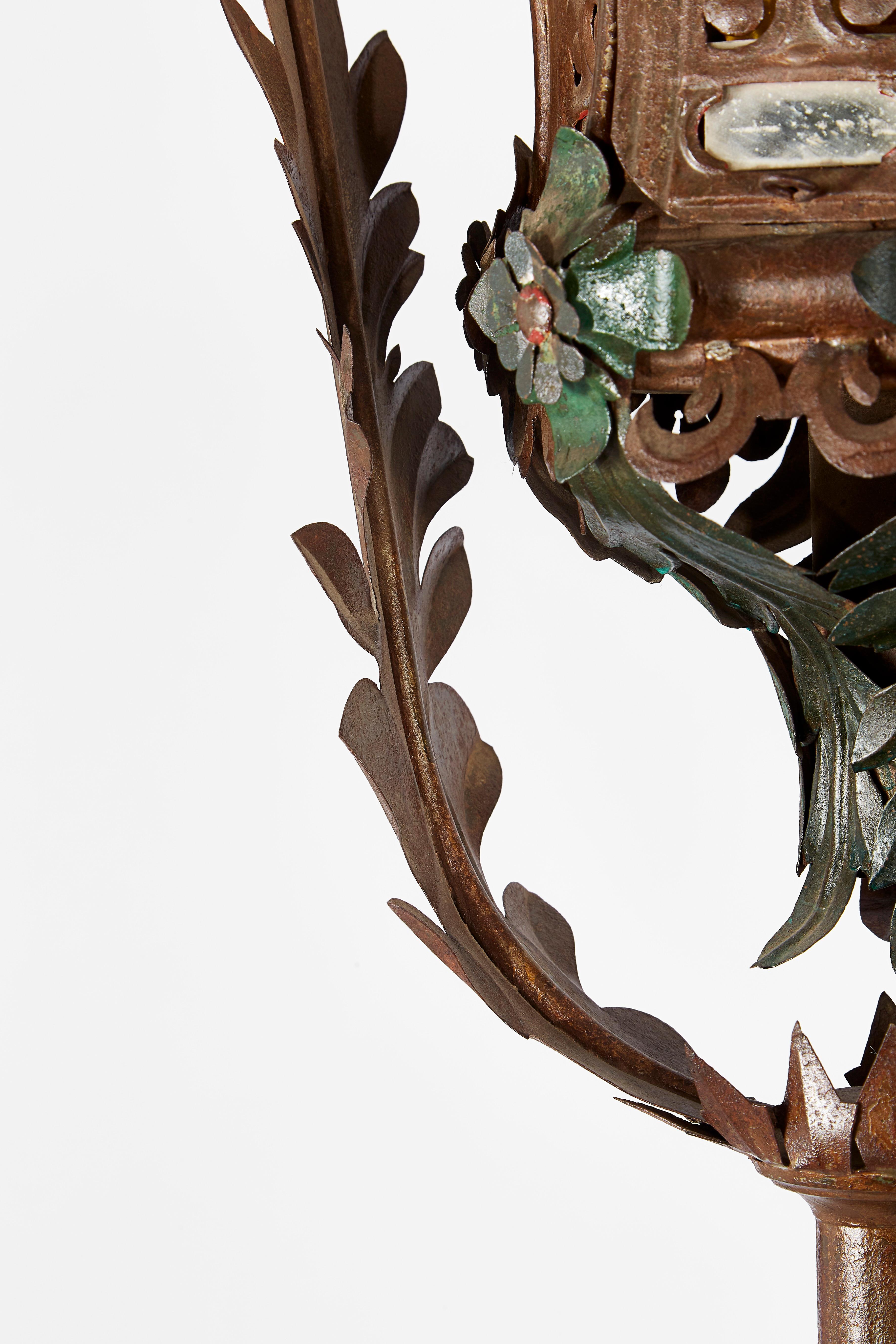 Pair of Venetian Lanterns 19th Century Italian Gondola Lamps Baroque Style In Good Condition In Milano, MI