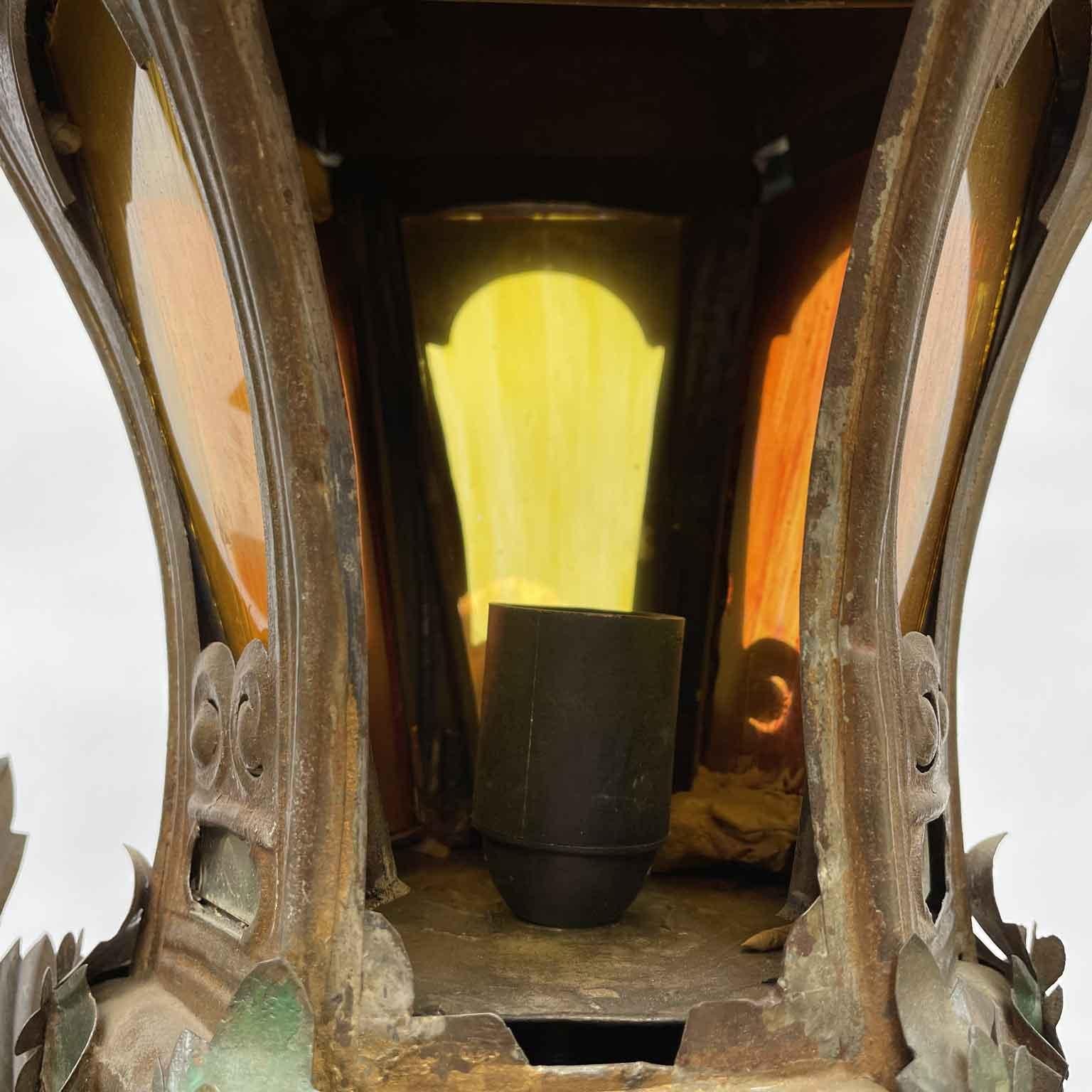 Paire de lanternes vénitiennes du XIXe siècle - Lampes gondoles italiennes de style baroque en vente 6