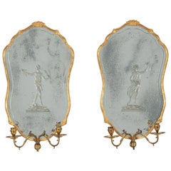 Pair of 19th Century Venetian Mirrored Wall Lights
