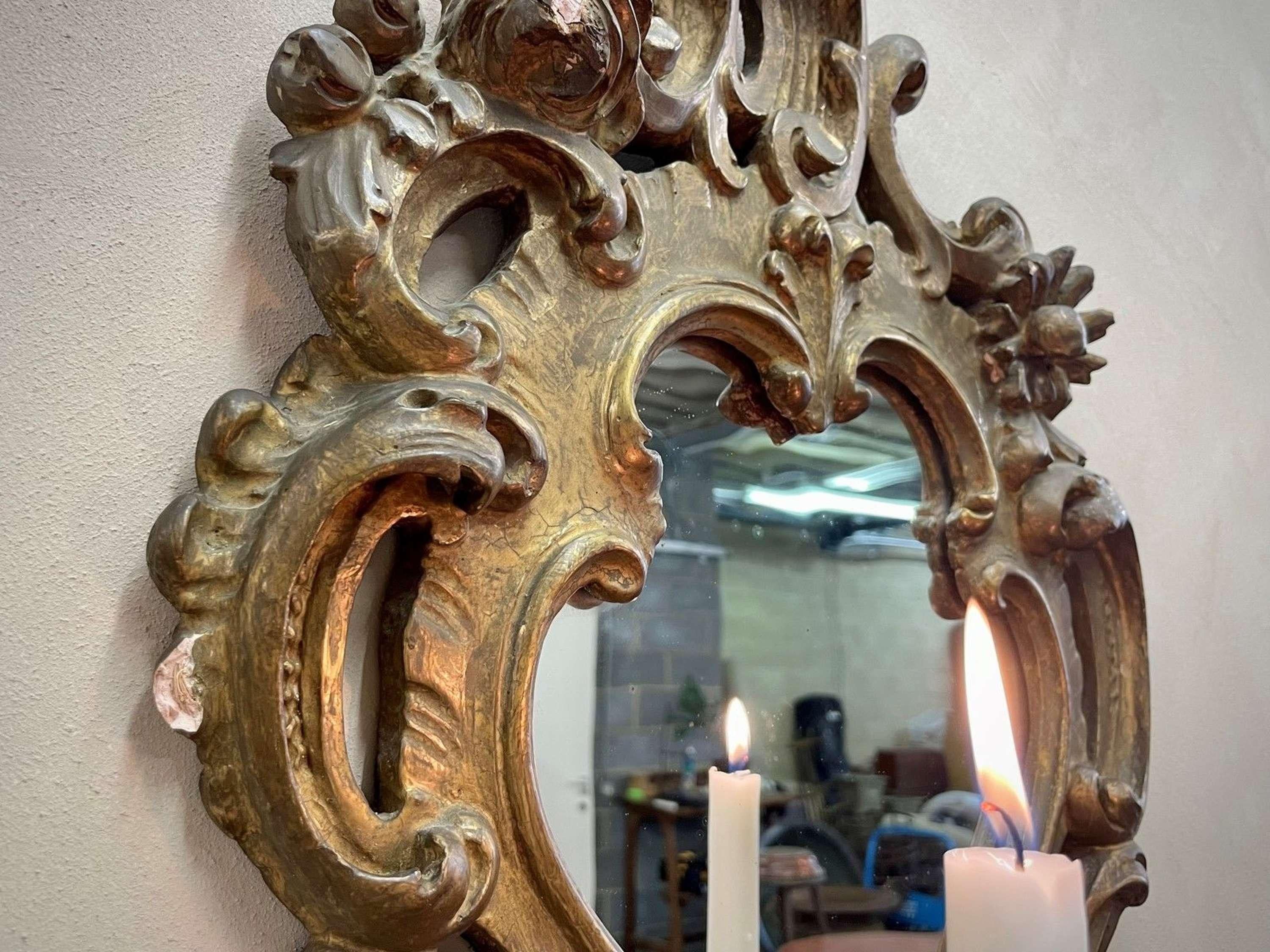 Mid-19th Century Pair of 19th Century Venetian Mirrors & Sconces For Sale