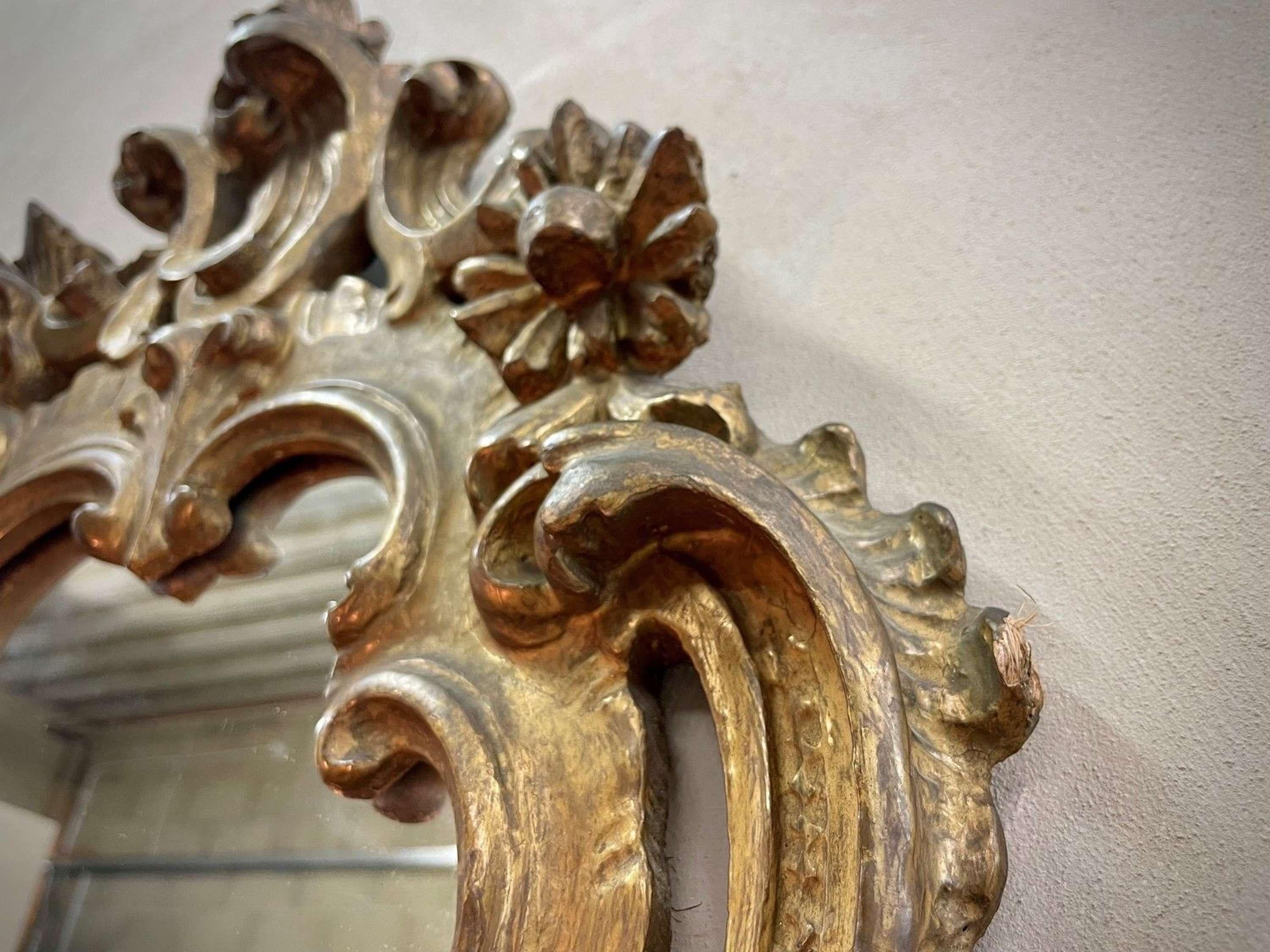 Pine Pair of 19th Century Venetian Mirrors & Sconces For Sale