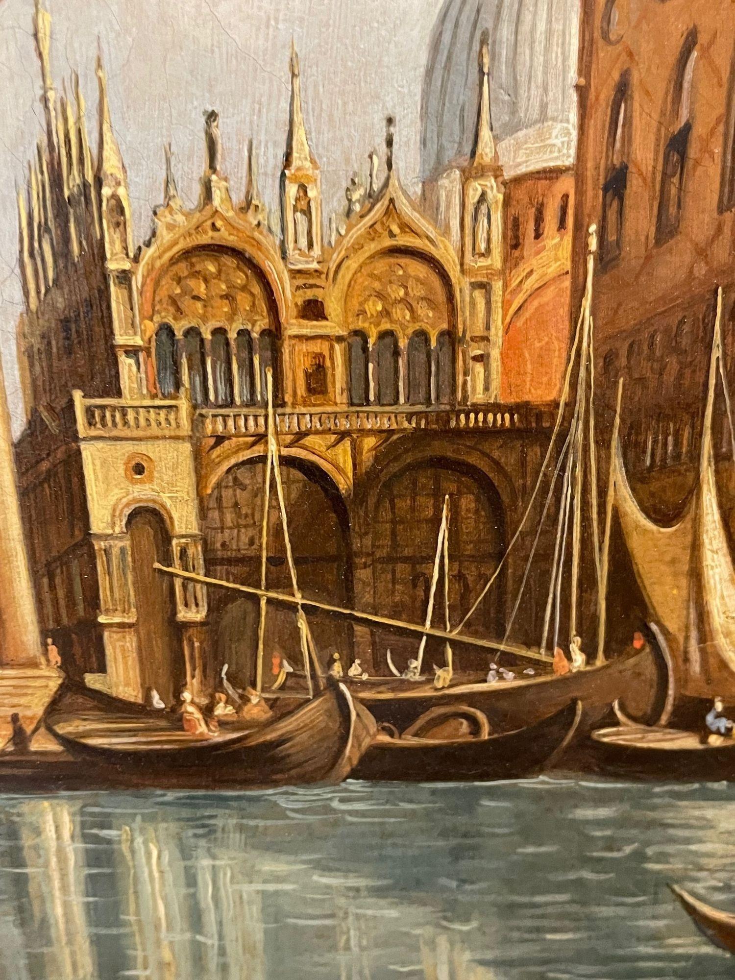 Pair of 19th Century Venetian Oil Paintings For Sale 3