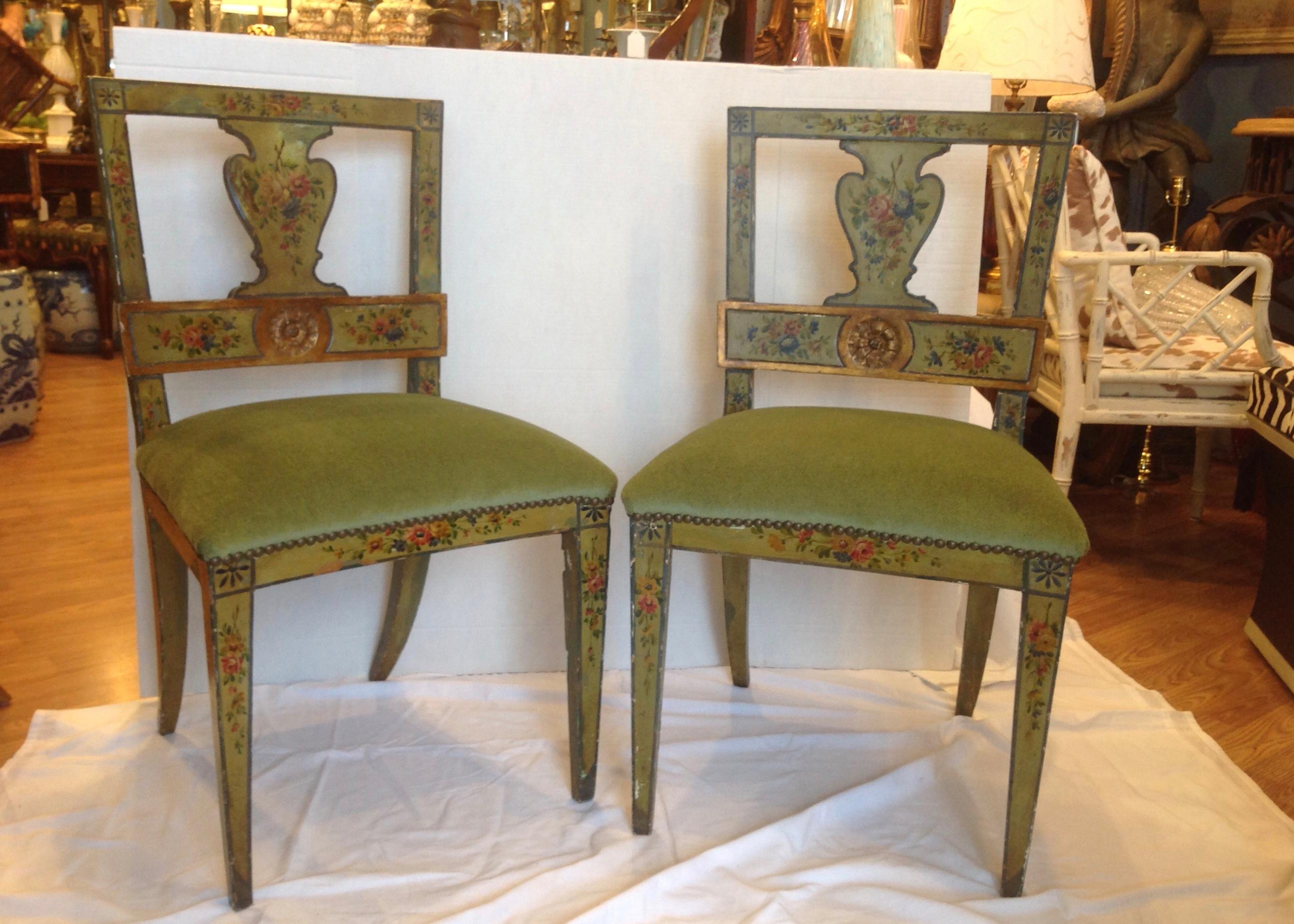 Pair of 19th Century Venetian Side Chairs 2