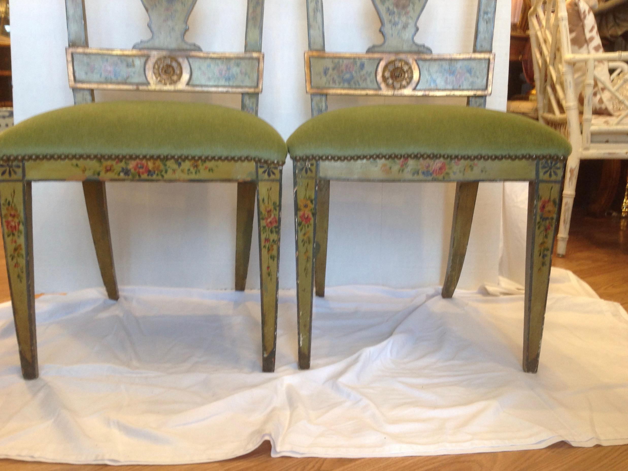 Pair of 19th Century Venetian Side Chairs 3