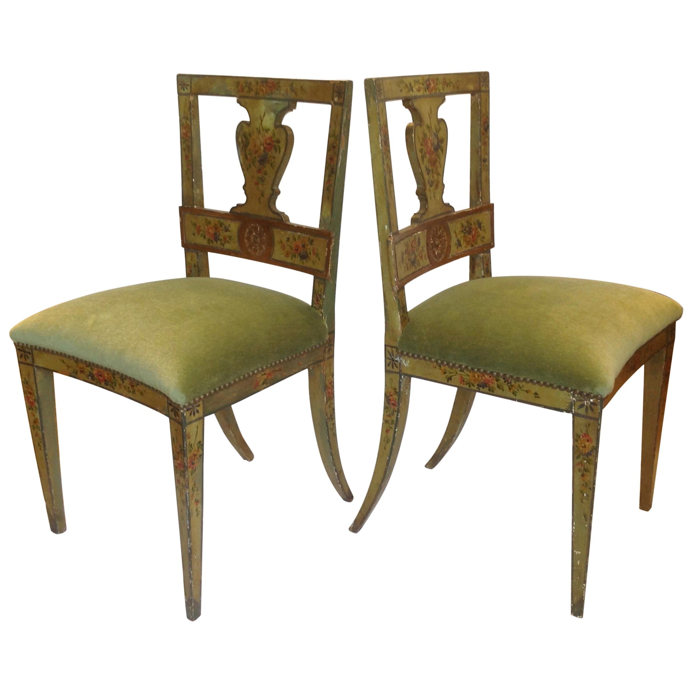 Pair of 19th Century Venetian Side Chairs