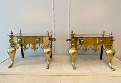 Pair of 19th Century Victorian Brass Footman Stools