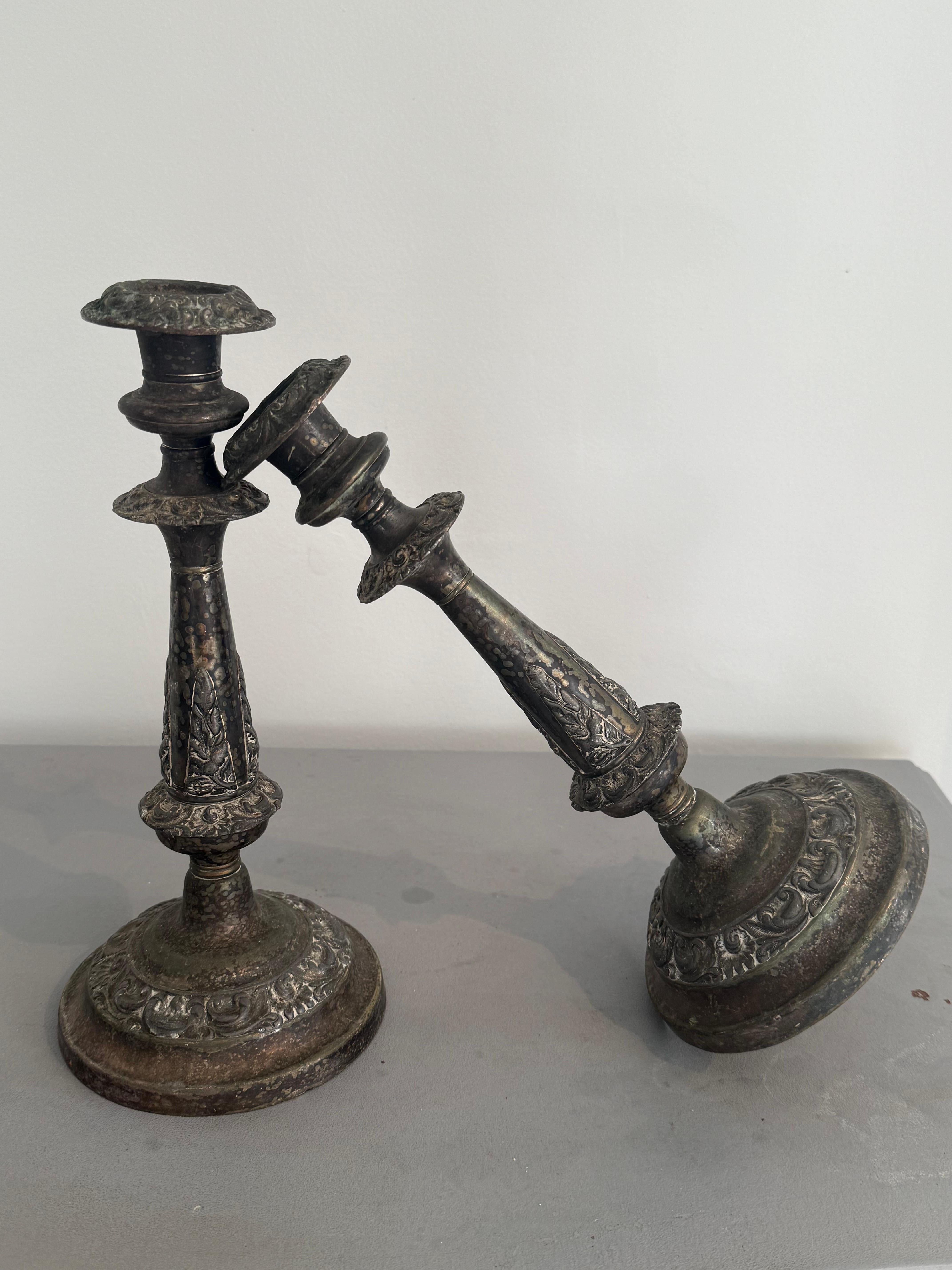 Pair Of 19th Century Victorian Candlesticks For Sale 3