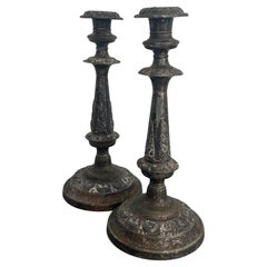 Pair Of 19th Century Victorian Candlesticks