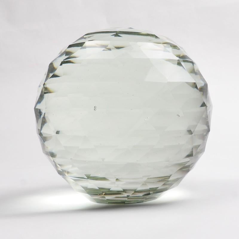 Paar große viktorianische Briefbeschwerer aus facettiertem, geschliffenem Glas aus dem 19. Jahrhundert (Geschliffenes Glas)
