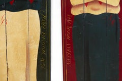 Paire de portraits en pied d'art populaire naval de l'époque victorienne du 19e siècle