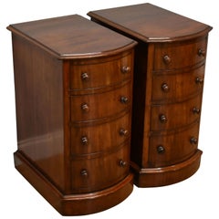 Pair of 19th Century Victorian Mahogany Bow Front Chests