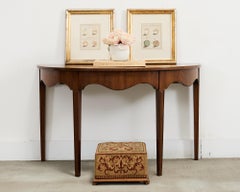 Pair of 19th Century Victorian Needlepoint Square Footstools