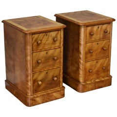 Pair of 19th Century Victorian Satinwood Bedside Chests