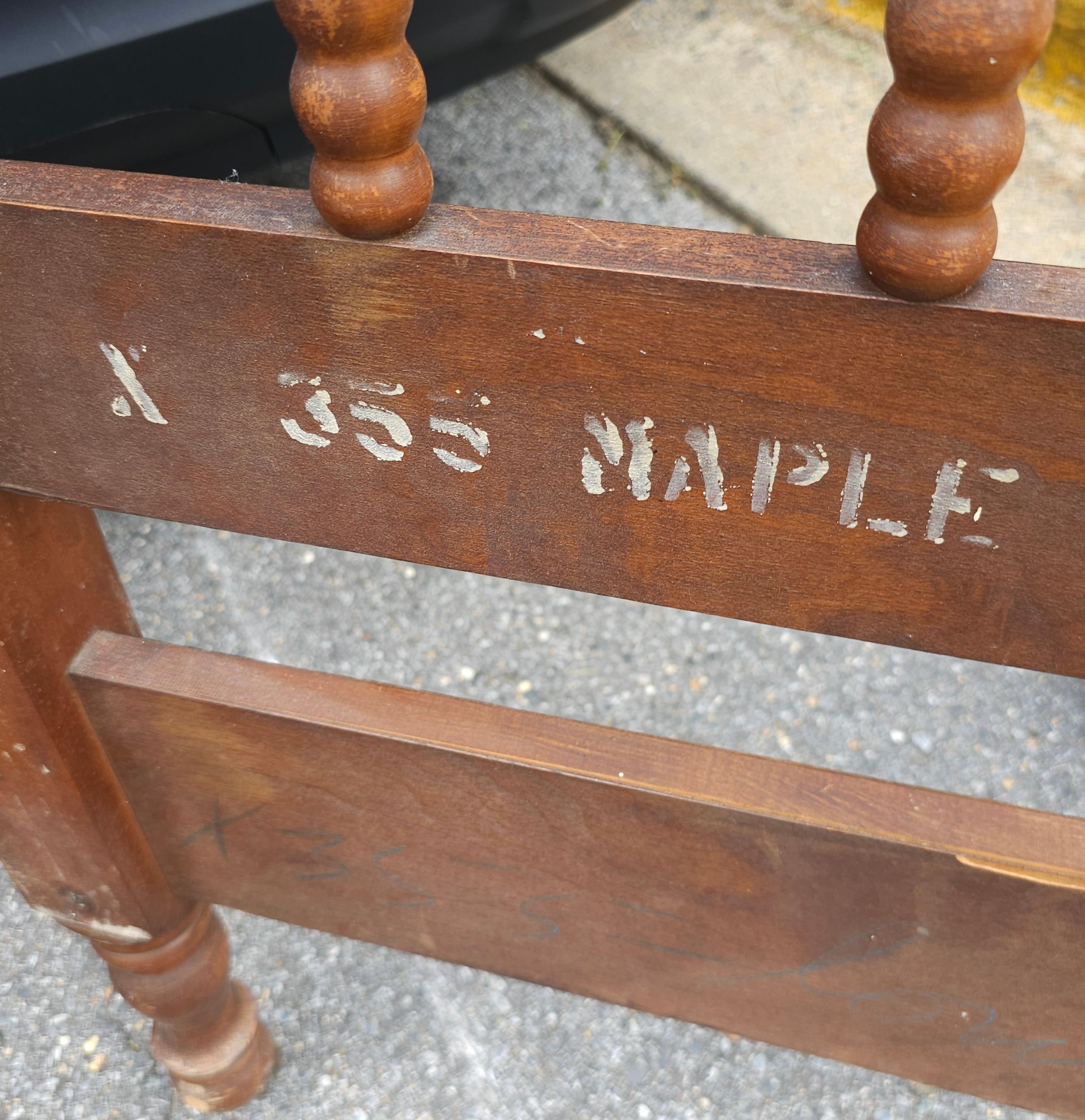 Pair of 19th Century Victorian Spool Maple Twin Bedframes 2