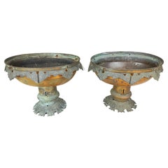 Pair of 19th Century Victorian Style Copper Urns