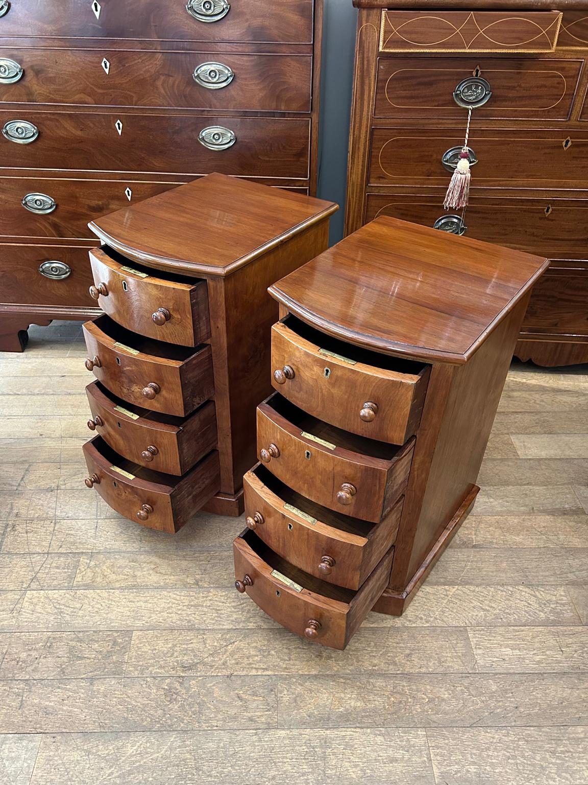 Pair of 19th Century Victorian Walnut Bedside Tables 2